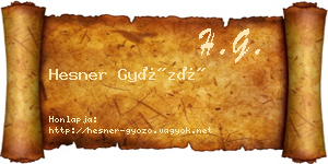 Hesner Győző névjegykártya